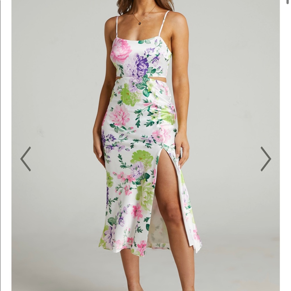 Floral cut out dress